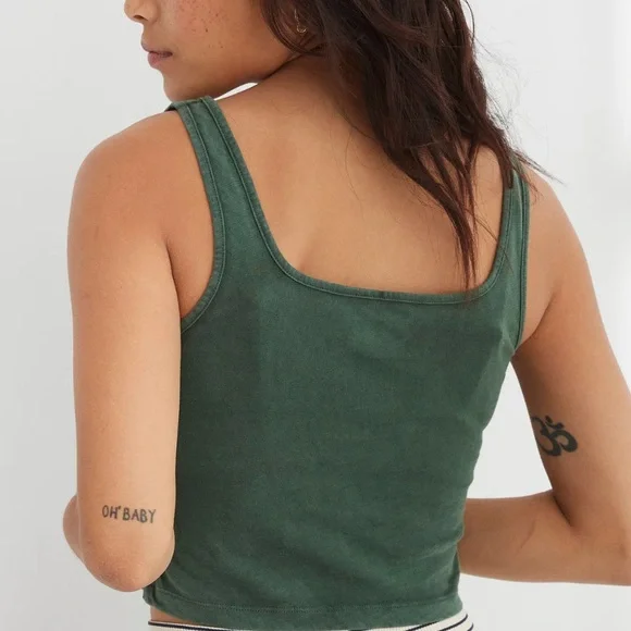 American Eagle Outfitters Dark Green corset tank - Picture 2 of 8